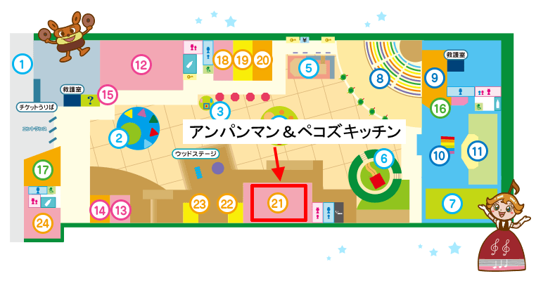 アンパンマン＆ペコズキッチンの場所