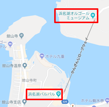かんざんじ(舘山寺)ロープウェイのマップ