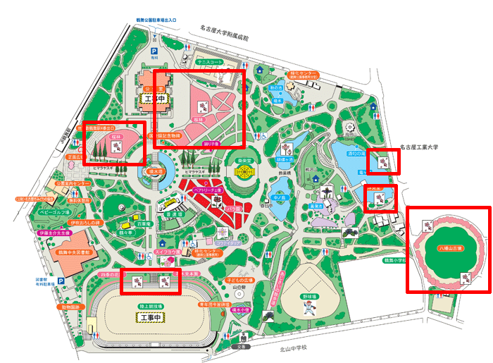 鶴舞公園の地図