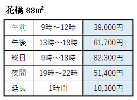 会議室の花橘の利用料