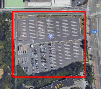 上から見た浜松城公園駐車場