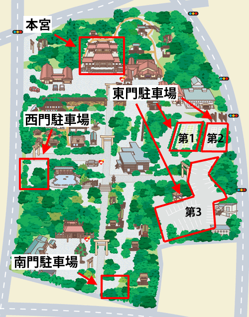 熱田神宮の専用駐車場マップ02