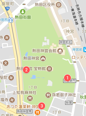 熱田神宮の専用駐車場マップ01