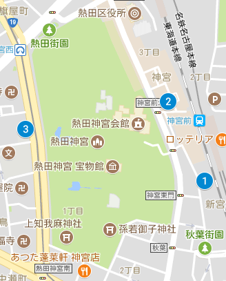 熱田神宮付近の安いおすすめの駐車場マップ