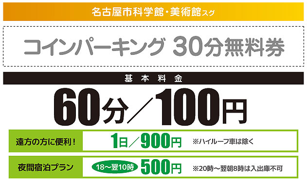 ジャパンレンタカー御園店の30分無料券