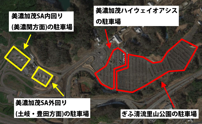 ぎふ清流里山公園の駐車場マップ