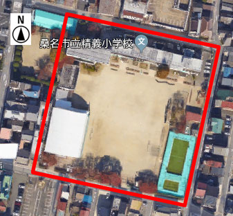 上から見た精義小学校