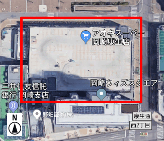 上から見たタイムズ岡崎ウィズスクエア