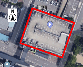 上から見た市役所東駐車場
