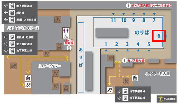 「6番のりば」の場所