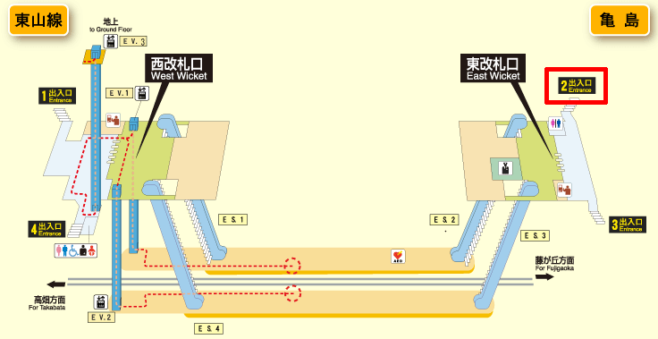 亀島駅の構内図