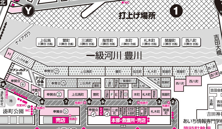 桟敷席の全体地図