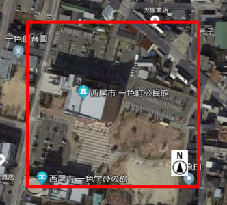 上から見た一色町公民館