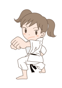 空手をする女の子