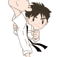空手をする男の子