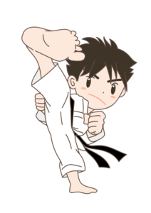 空手をする男の子