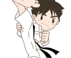 空手をする男の子