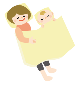 赤ちゃんと眠る