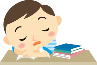 居眠りしている男の子