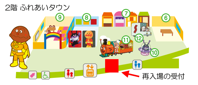 横浜アンパンマンミュージアムの再入場の受付場所