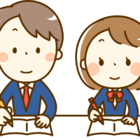 勉強する中学生