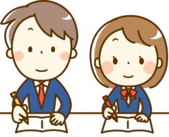 勉強する中学生