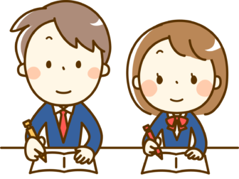 勉強する中学生
