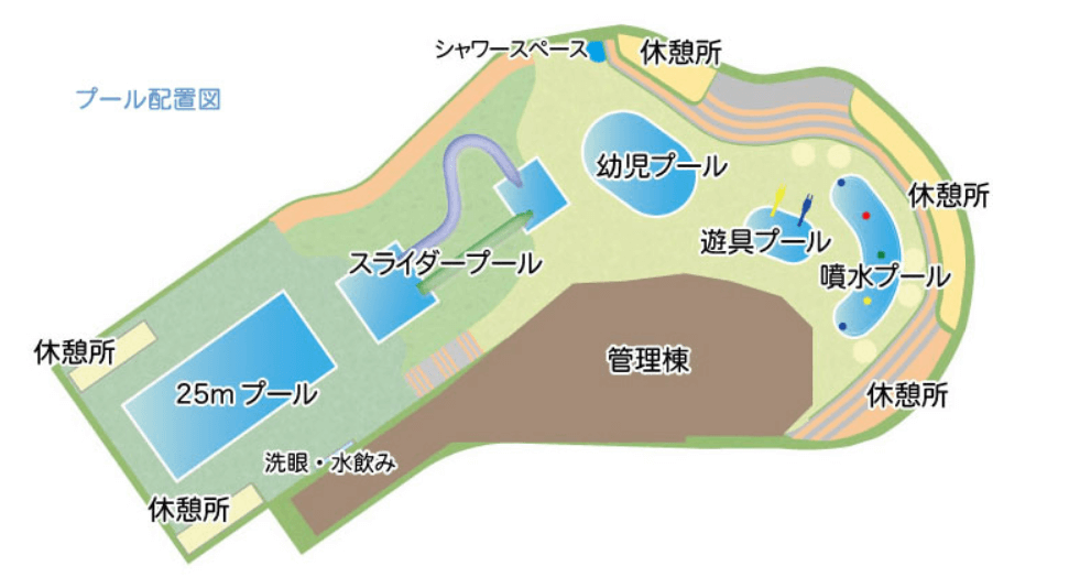保土ヶ谷公園のプール配置図