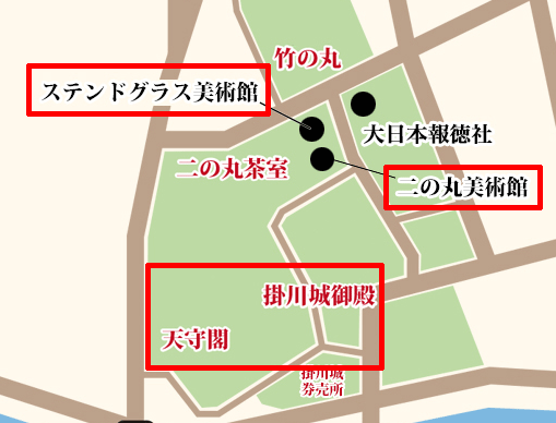 掛川城のマップ