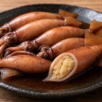 子持ちヤリイカの煮付けと卵が見える断面