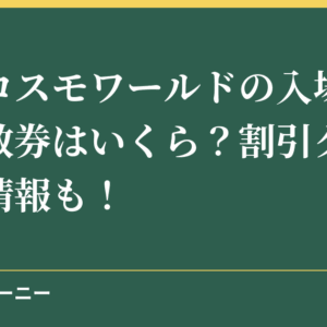横浜コスモワールドの入場料金や回数券はいくら？割引クーポンの情報も！