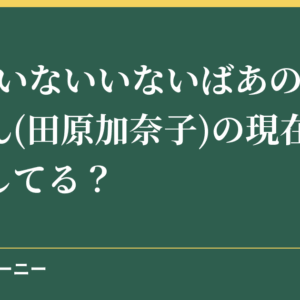 NHKいないいないばあのかなちゃん(田原加奈子)の現在は？結婚してる？